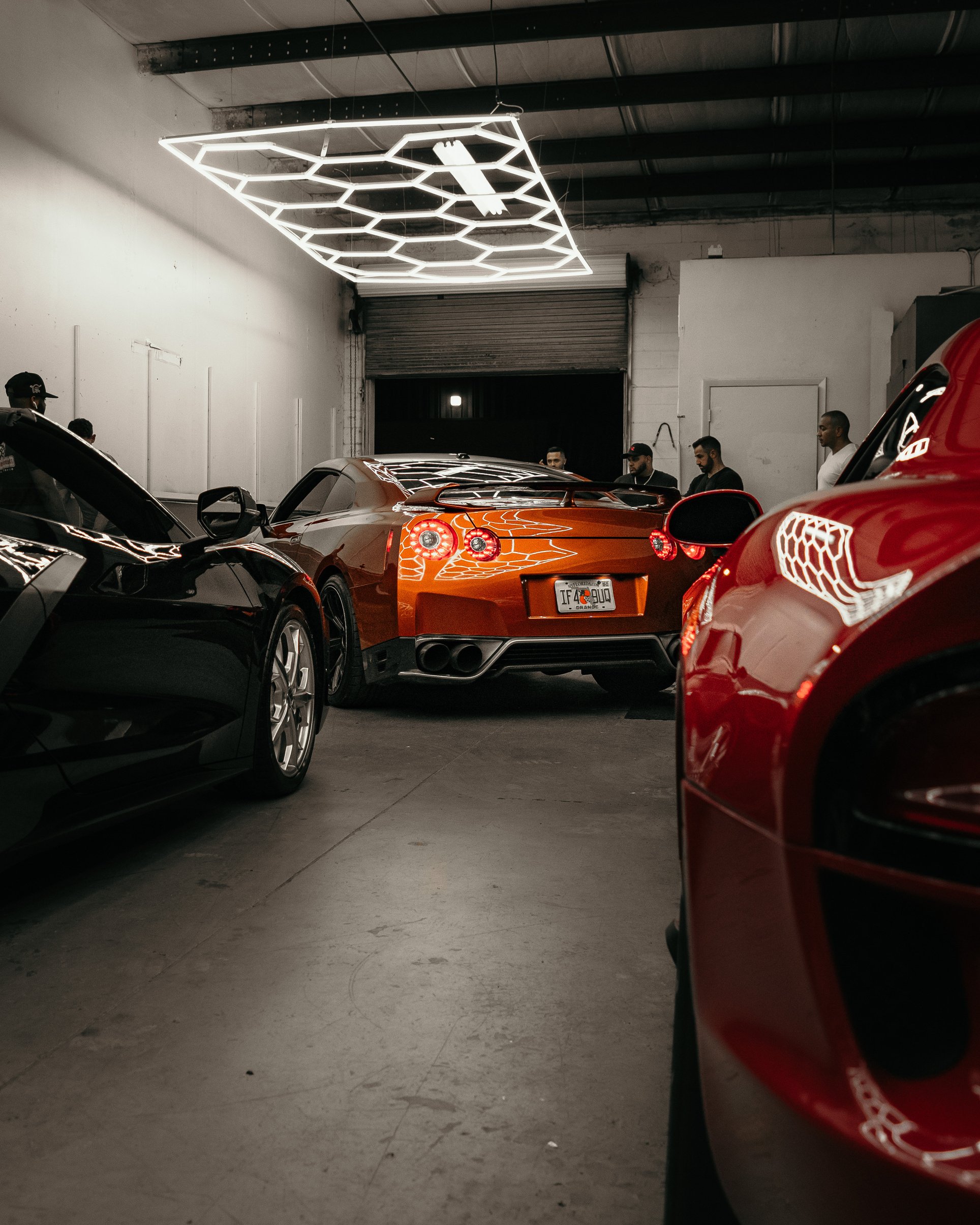 Luxury Cars inside a Garage